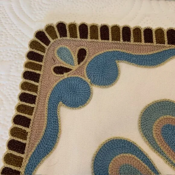 Farmhouse/Boho Cotton Embroidered Pillow Covers 18x18 - Picture 5 of 6